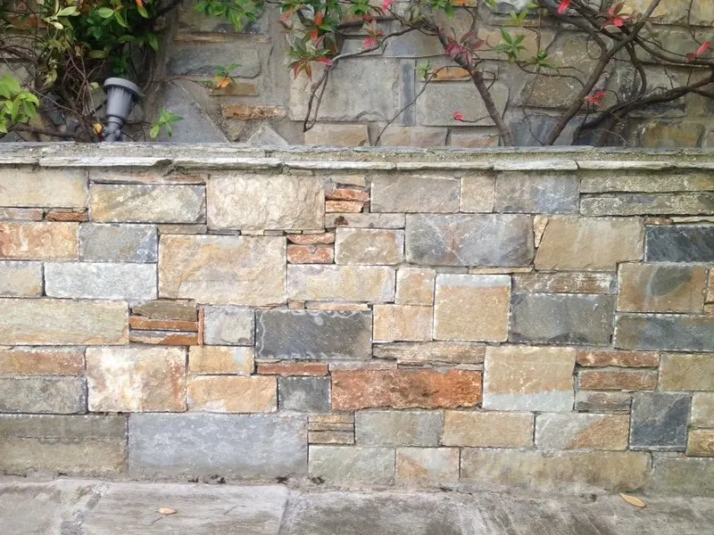 Ochre rust grey retaining επένδυση τοίχου καπάκι τοίχου — PelionStones.gr